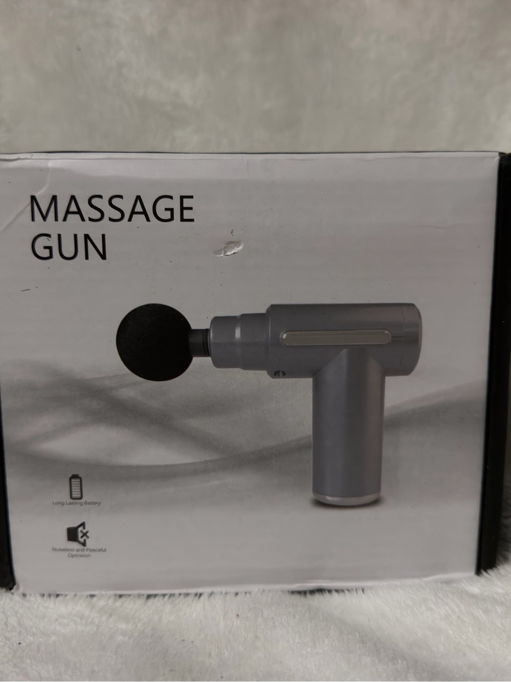 Rechargeable Massage Gun w/ Attachments – Black & Gold – New